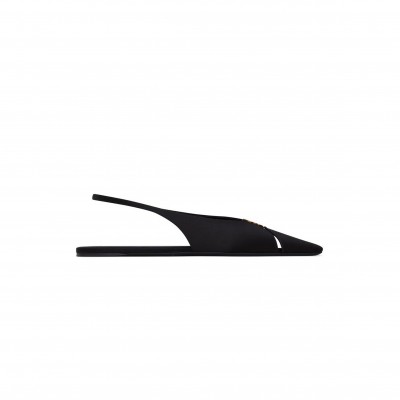 YSL BABYLONE SLINGBACK FLATS IN SATIN CREPE  8036469QNAG1000
